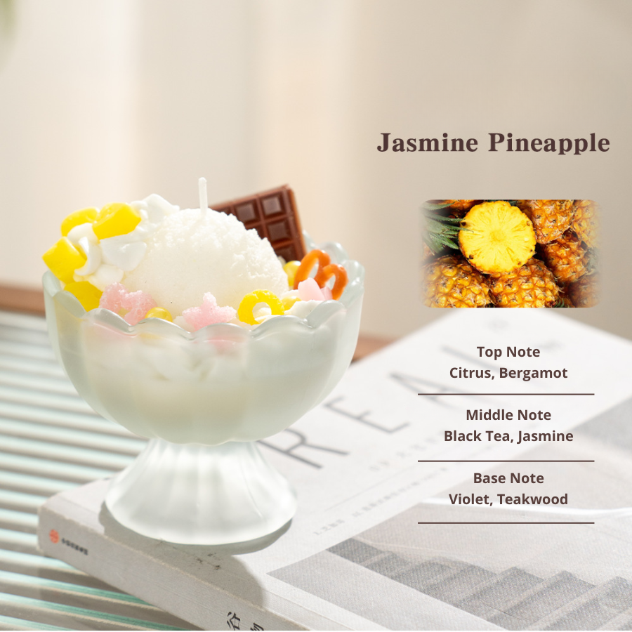 Fruit Ice Cream Creative and Beautifully Shaped Yogurt Cup Soy Wax Scented Candle, Dessert-Inspired Decorative Candle Gift for Birthday, Souvenir, Home Decor and Special Occasion Gifting