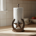Star and Horseshoe Paper Towel Holder, Western Cast Iron