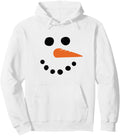 Winter Snowman Face Pullover Hoodie