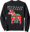 Funny Swedish Christmas God Jul Dala Horse Dalahost Sweatshirt