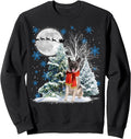 Norwegian Elkhound Under Moonlight Snow Christmas Pajama Sweatshirt