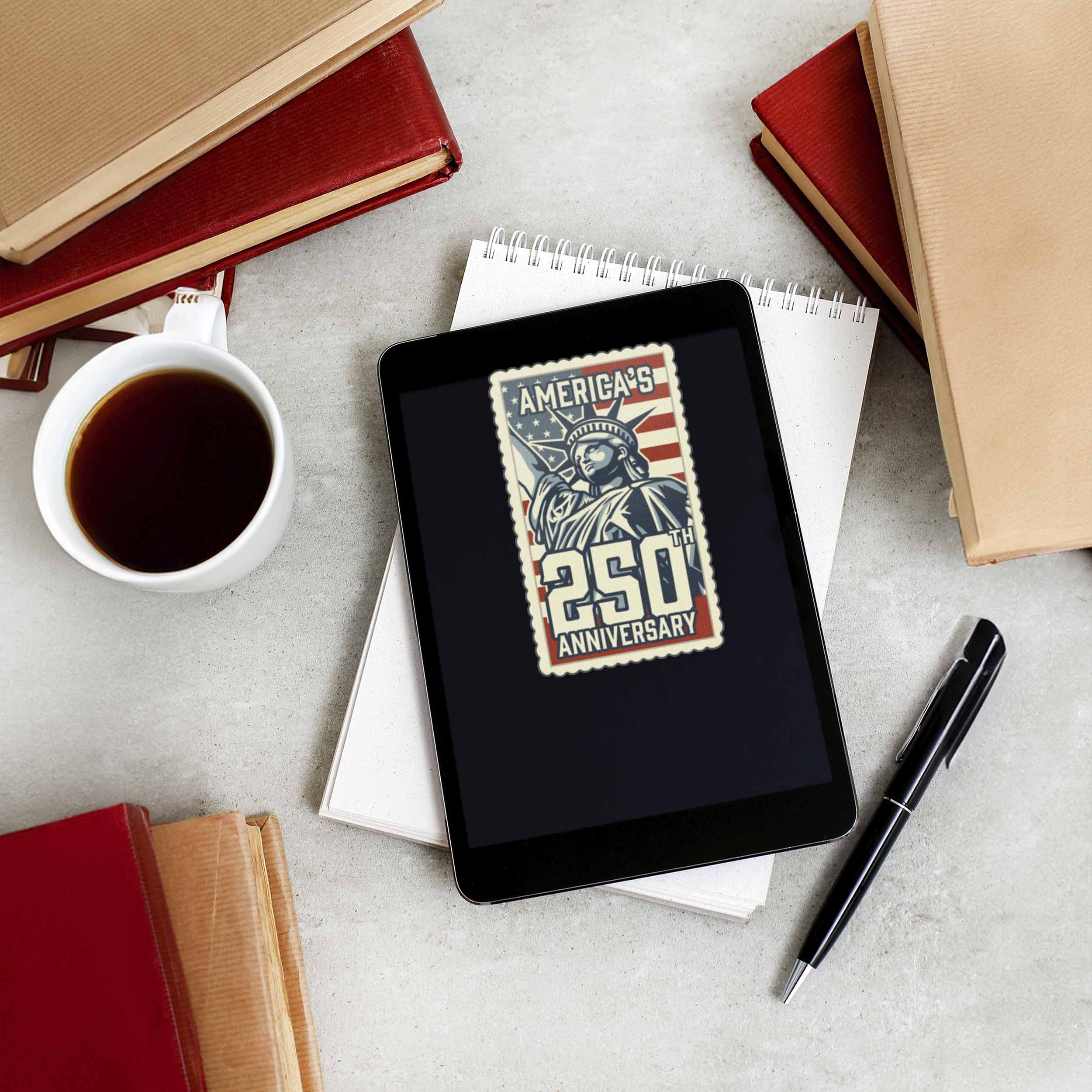 America's 250th Anniversary Stamp Sticker - Cool Patriotic USA Decal