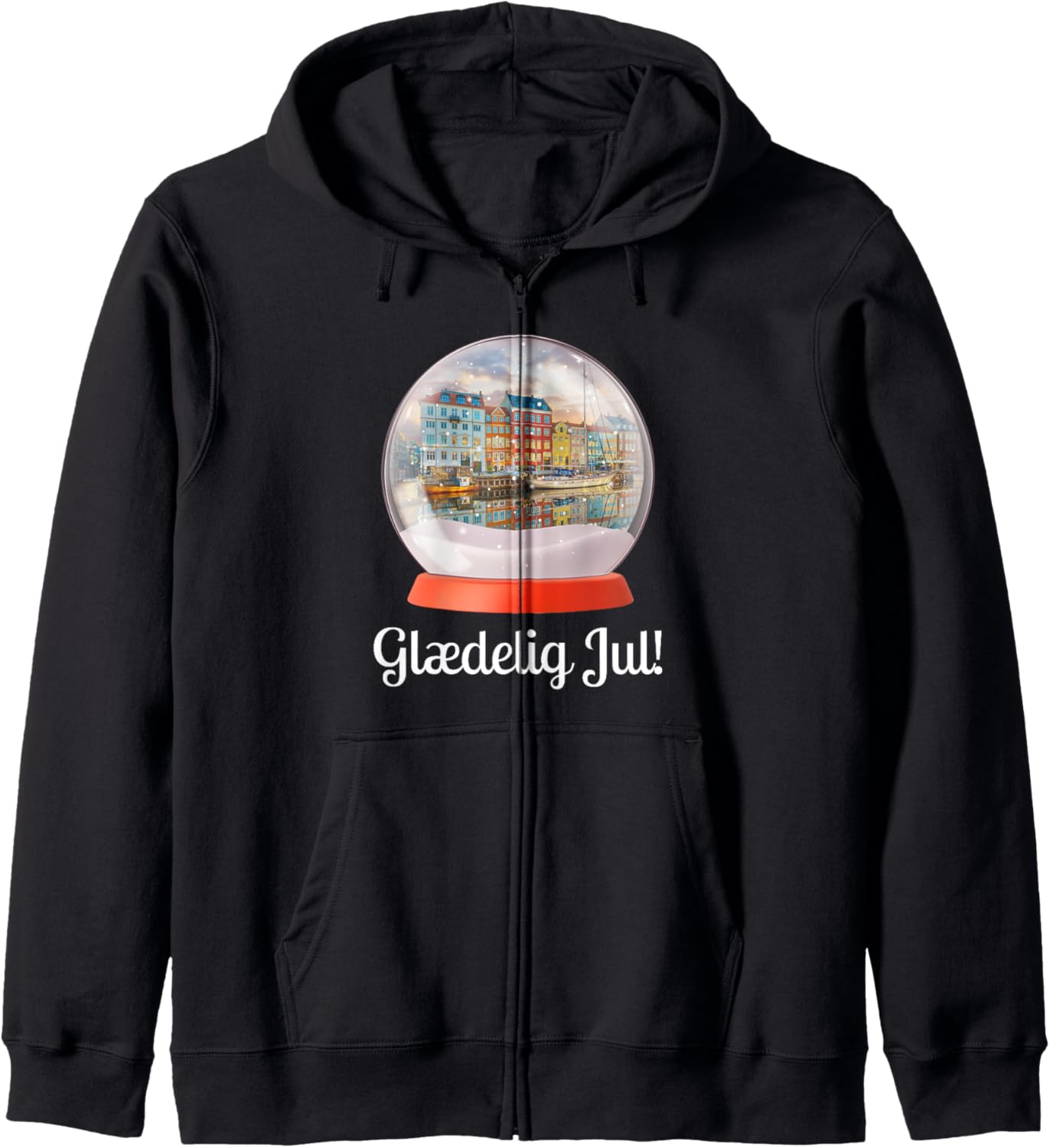 Denmark Copenhagen Glædelig Jul Danish Merry Christmas Zip Hoodie