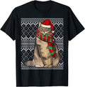 Xmas Norwegian Forest Cat Santa Claus Hat Ugly Christmas T-Shirt for Men Women
