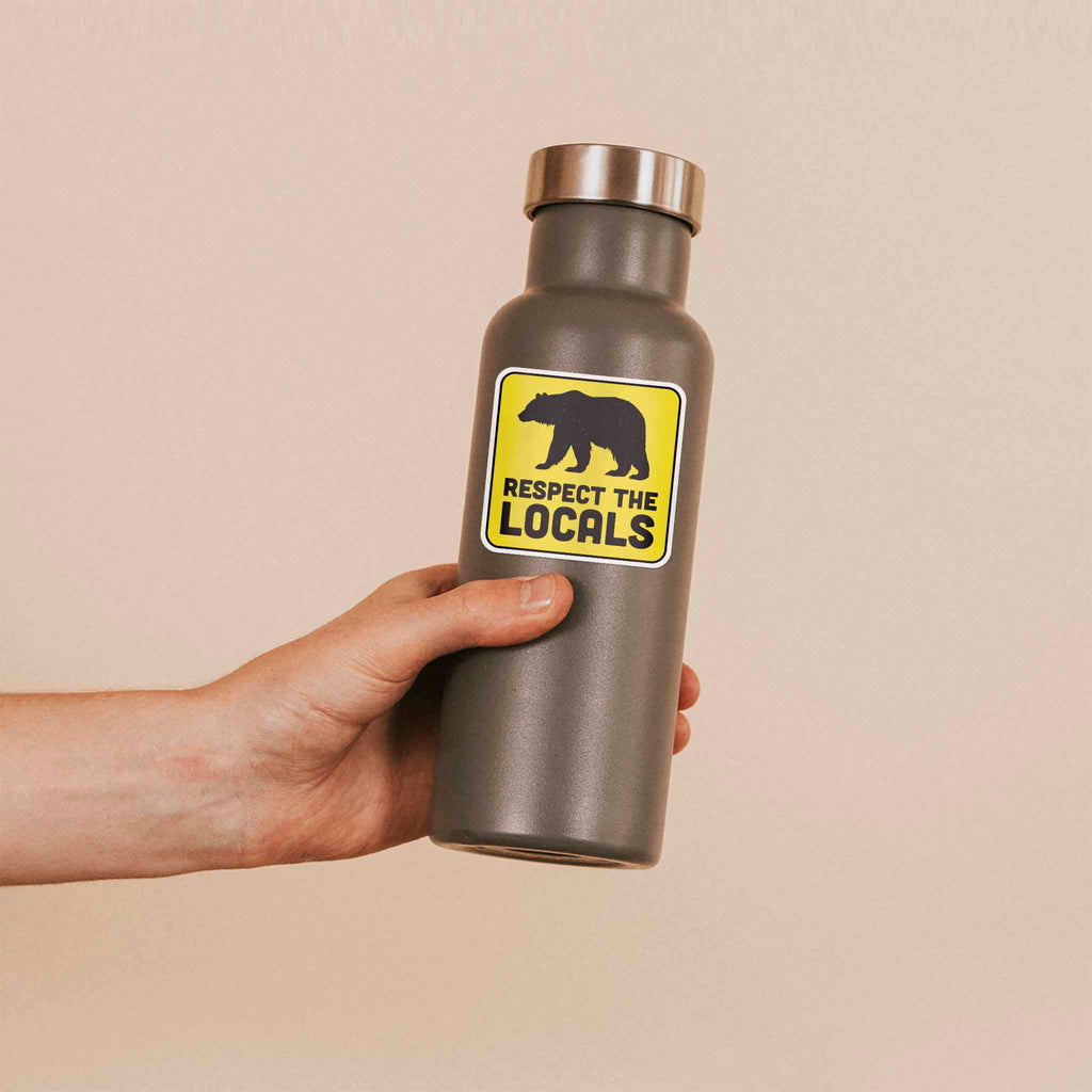Respect the Locals Bear Sticker - Funny Nature Decal