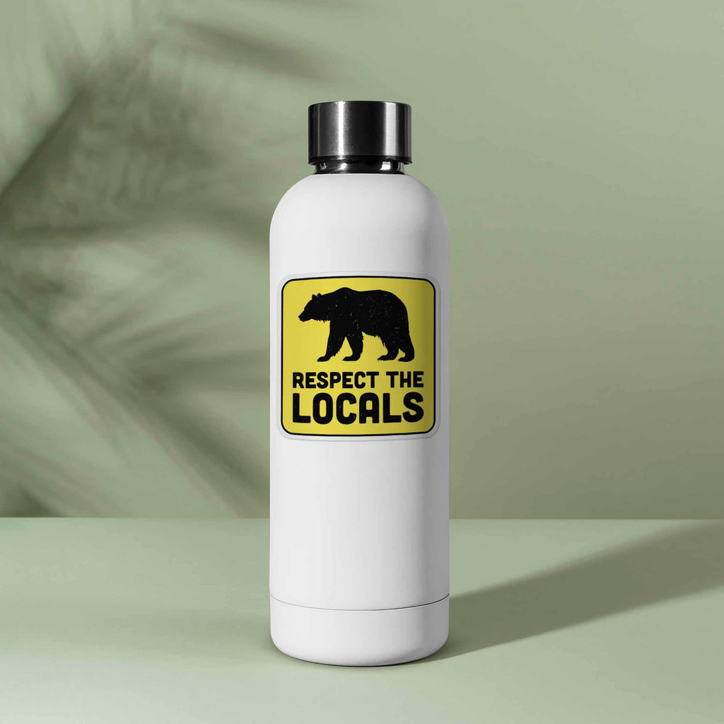 Respect the Locals Bear Sticker - Funny Nature Decal