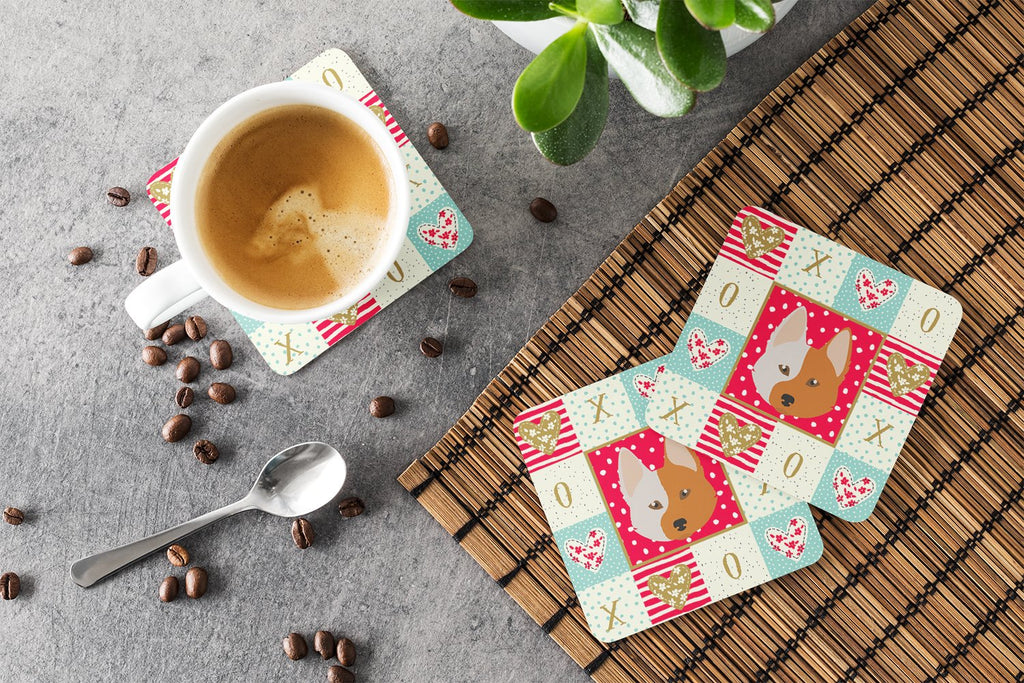 Nordic Spitz Love Coasters - Set of 4 Lightweight Foam, Absorbent Drink Coasters  CK5222FC