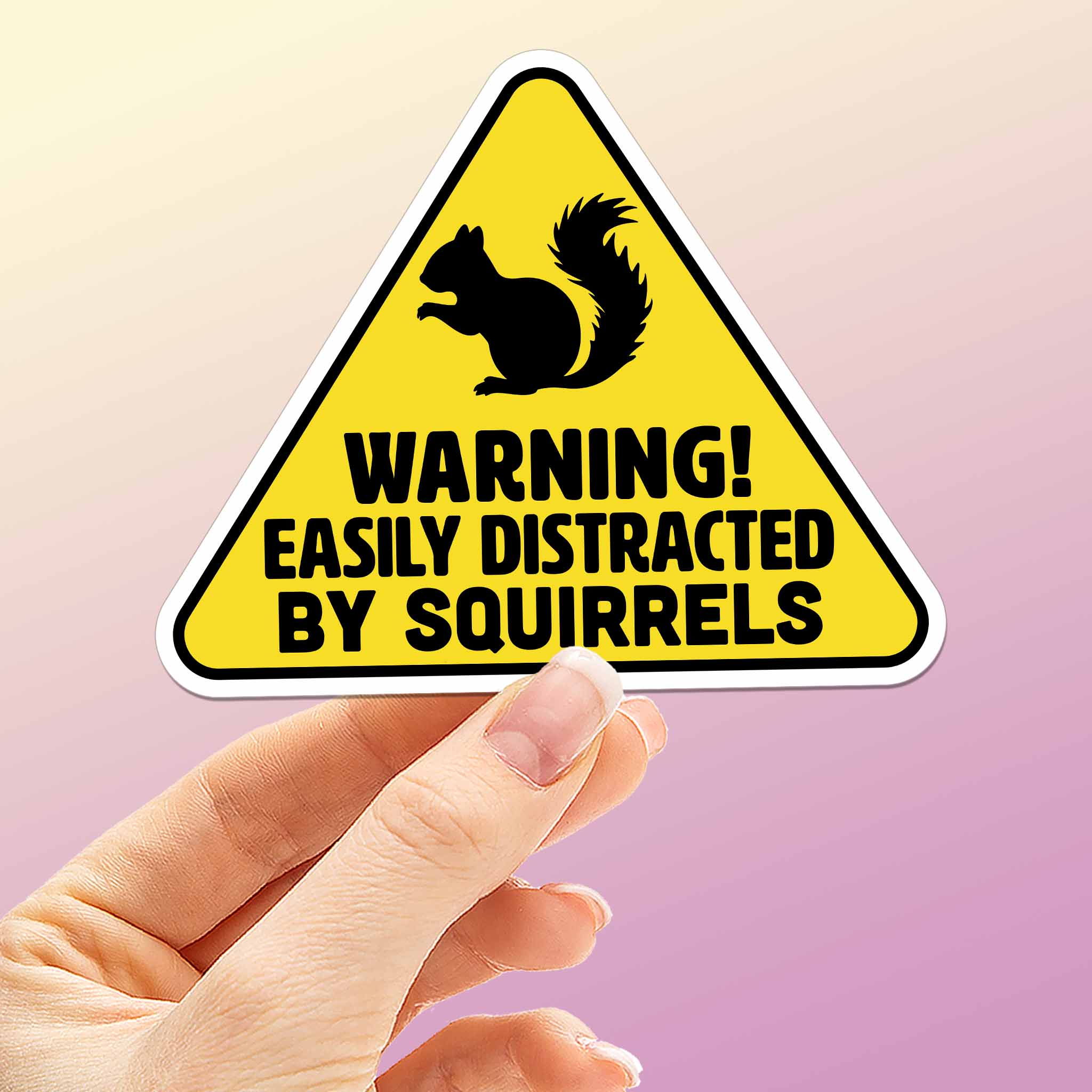 Easily Distracted by Squirrels Sticker - Funny Animal Decal
