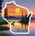 WI Sunset Loon Sticker