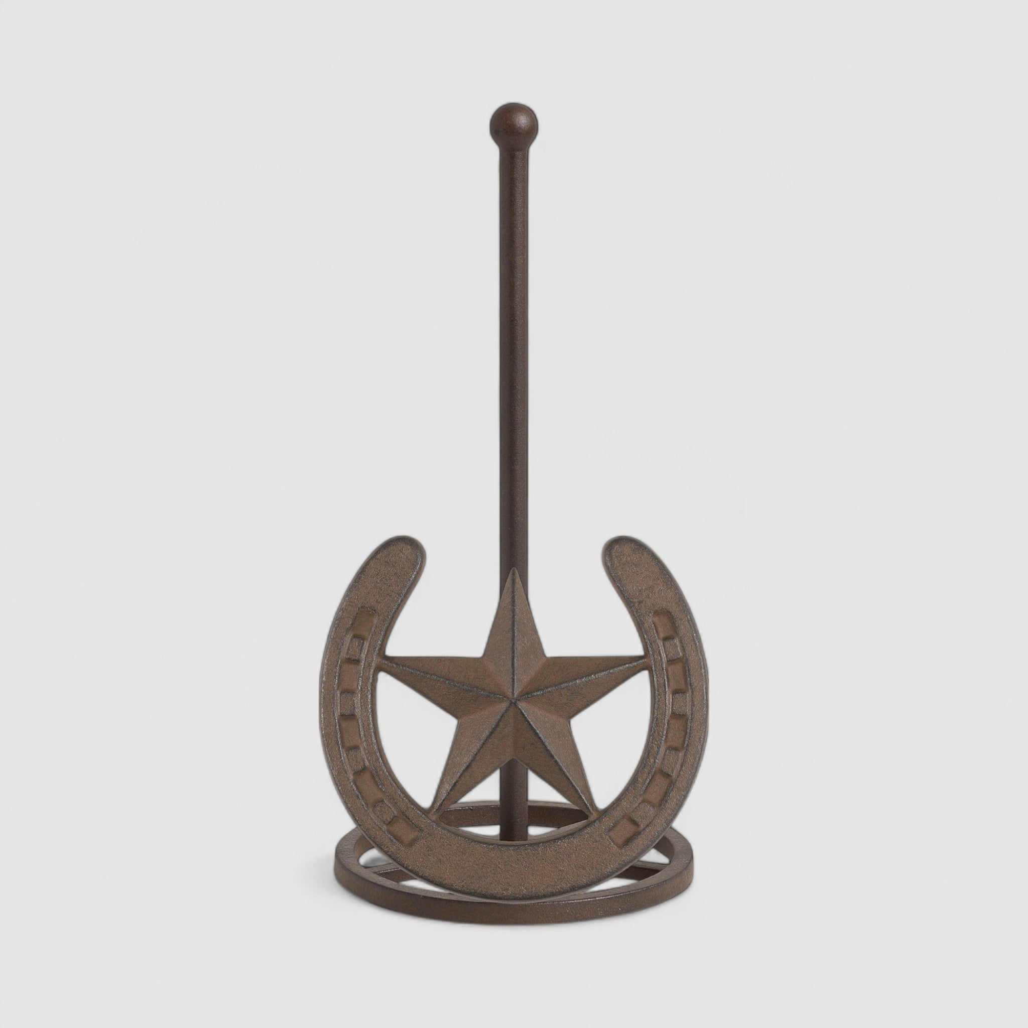 Star and Horseshoe Paper Towel Holder, Western Cast Iron