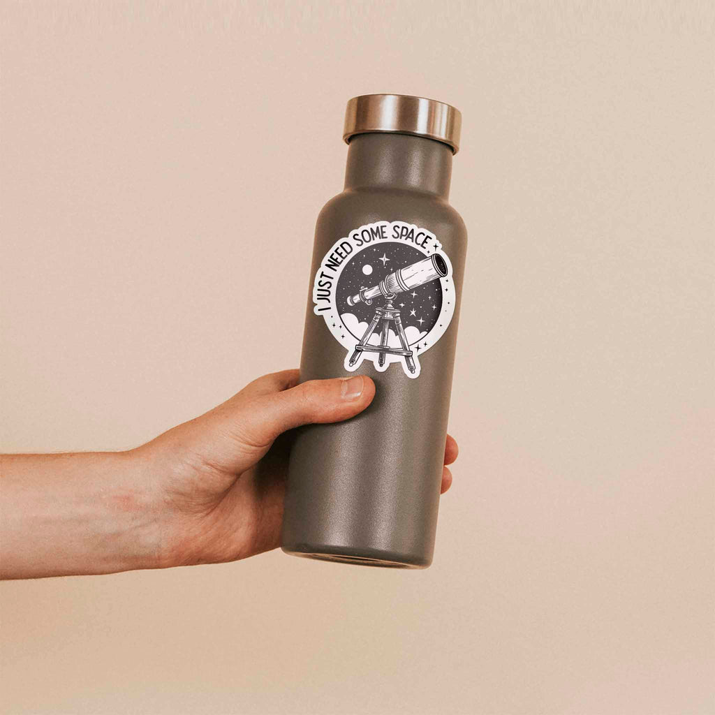 I Just Need Some Space Telescope Sticker - Cute Outdoors Decal