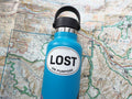 Lost on Purpose White Oval Bumper Sticker - 3" & 4"