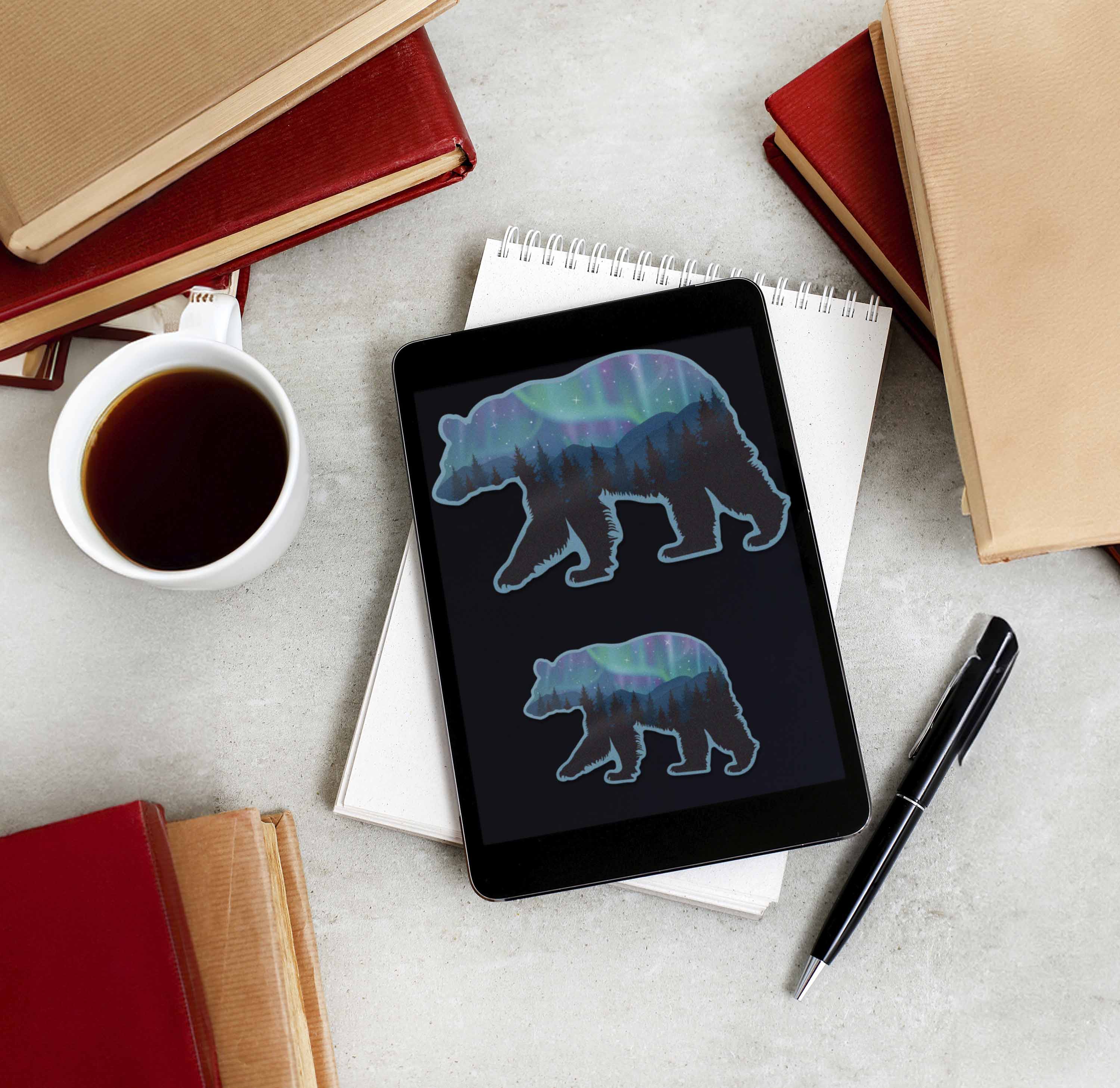 Northern Lights Bear Sticker
