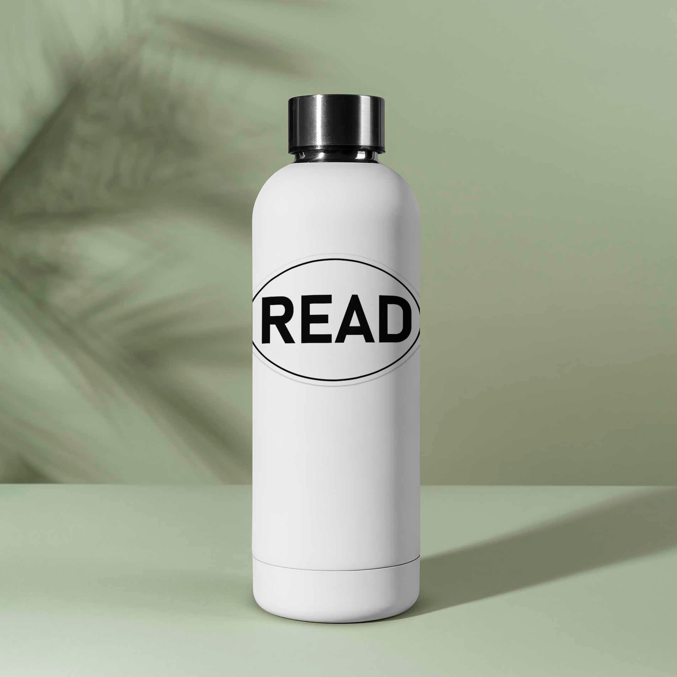 READ White Oval Bumper Sticker - Cute Book Decal
