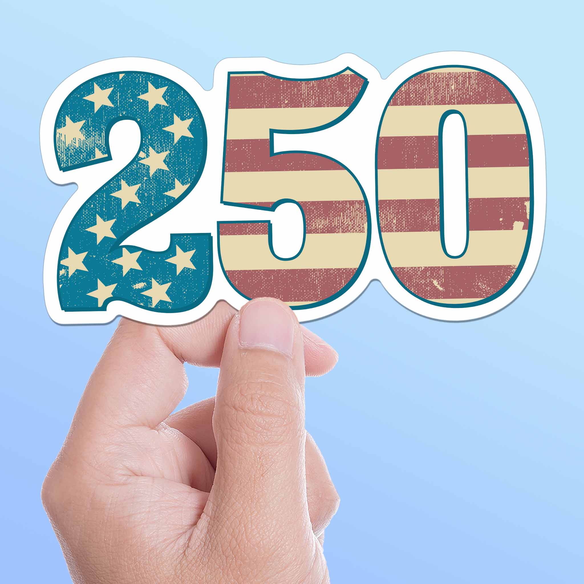 USA 250th Anniversary American Flag Sticker - Cool 2026 Patriotic Decal
