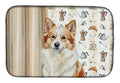Tan Icelandic Sheepdog Coffee Bar Dish Drying Mat