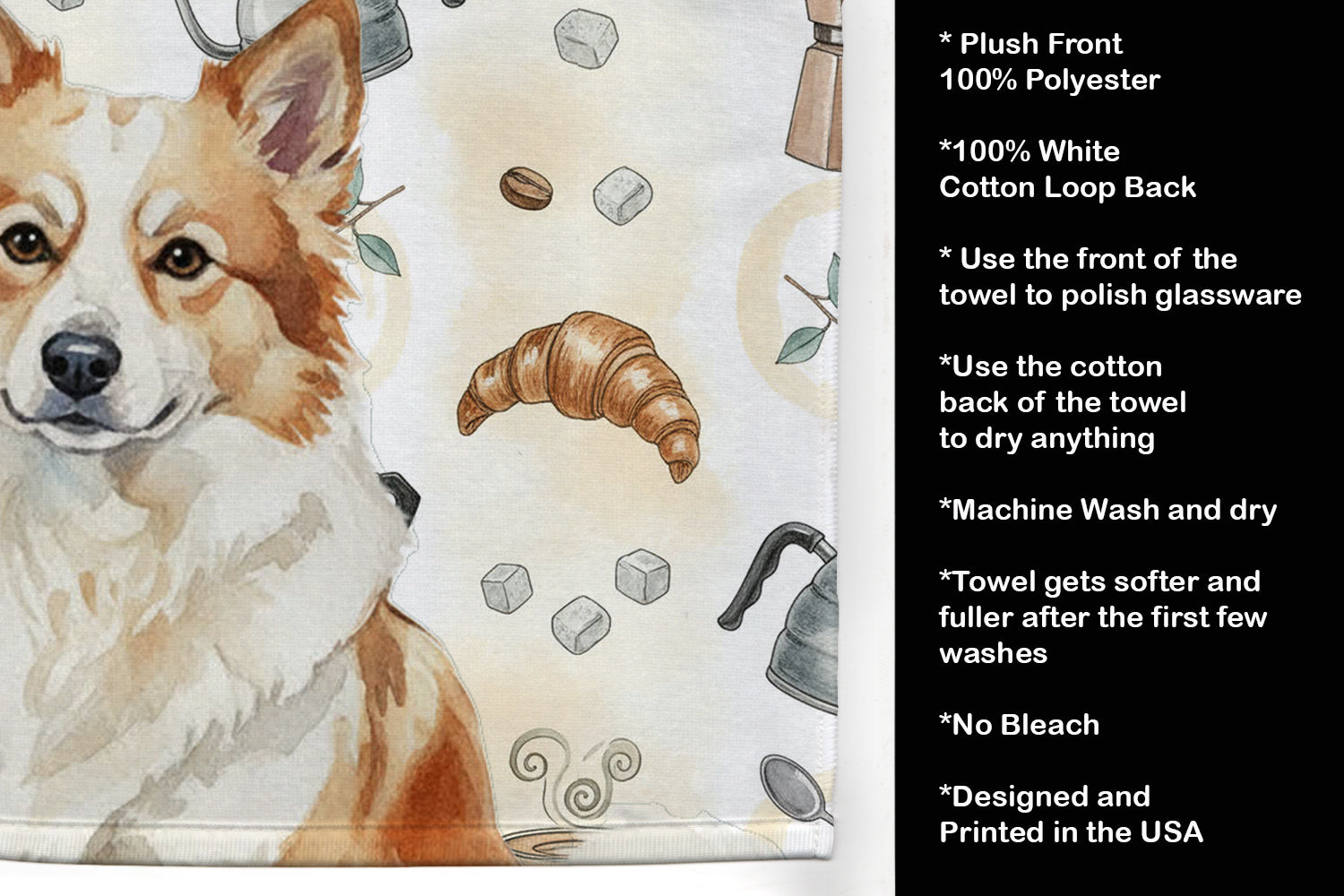 Tan Icelandic Sheepdog Coffee Bar Kitchen Towel