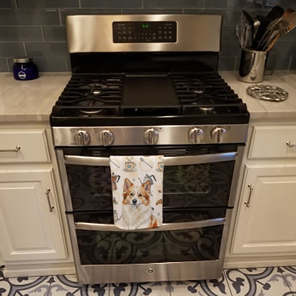 Tan Icelandic Sheepdog Coffee Bar Kitchen Towel