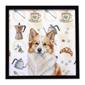 Tan Icelandic Sheepdog Coffee Bar Framed Metal Print