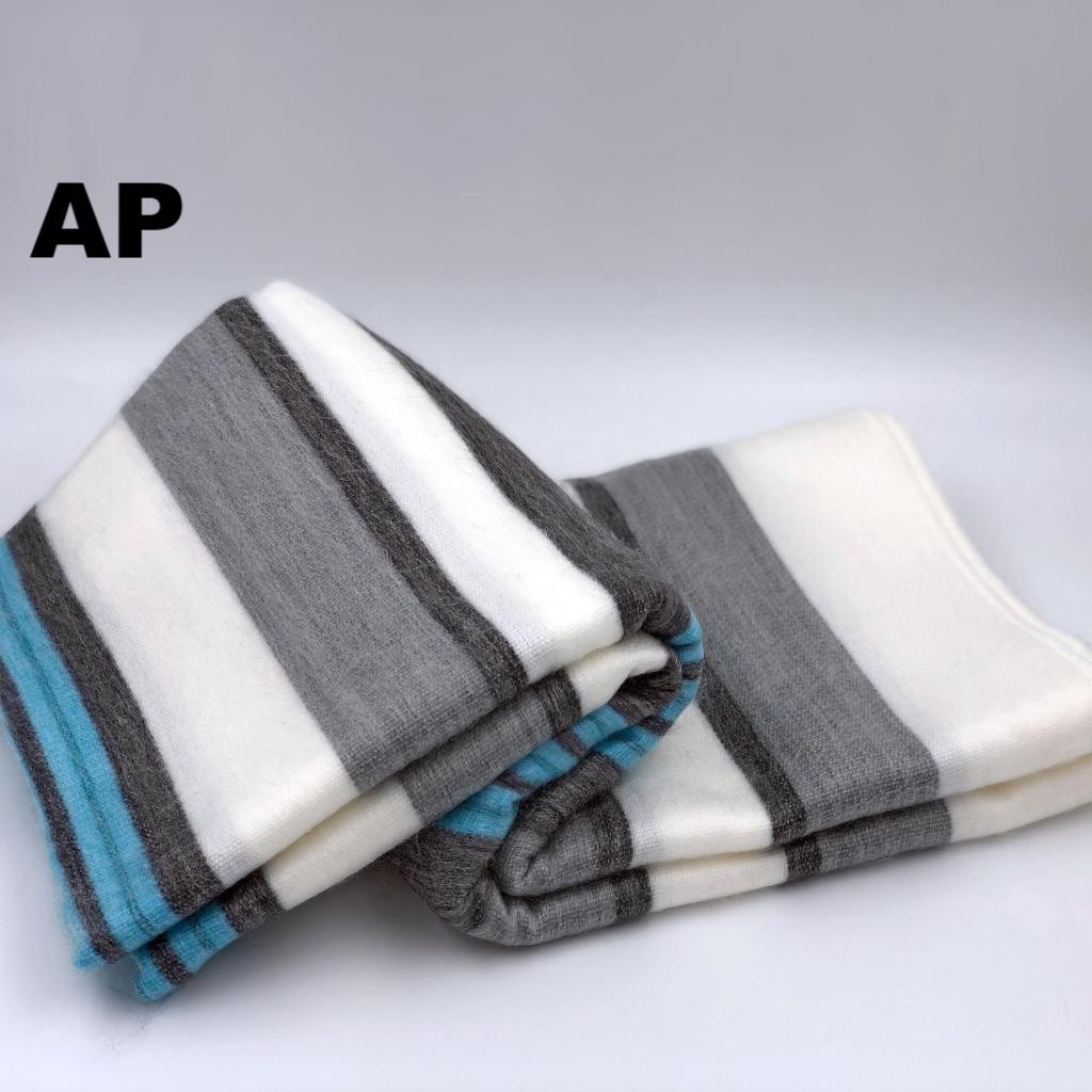 Alpaca Bed Blanket - Striped