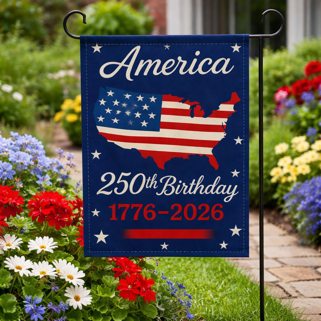 Stars & Stripes America 250th Anniversary 1776-2026 Garden Flag (Double-Sided)
