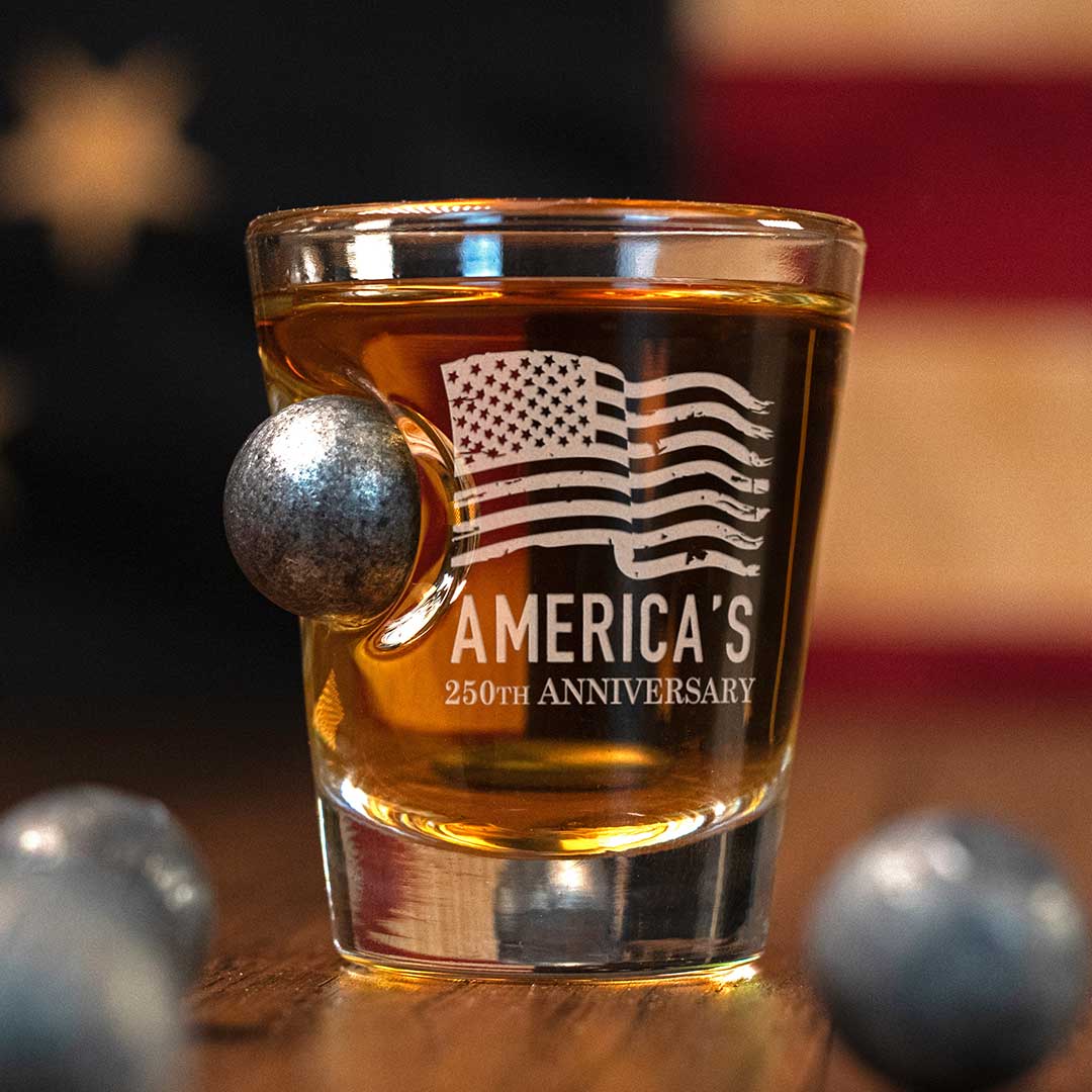 America's 250th 'Freedom Forged' Musket Ball Glassware
