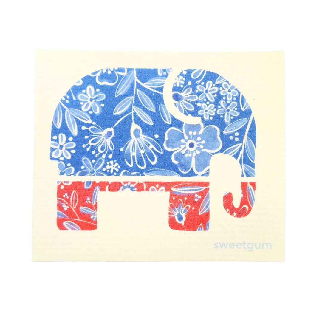 Bipartisan Donkey & Elephant Swedish Dishcloth Set |  Red, White & Blue