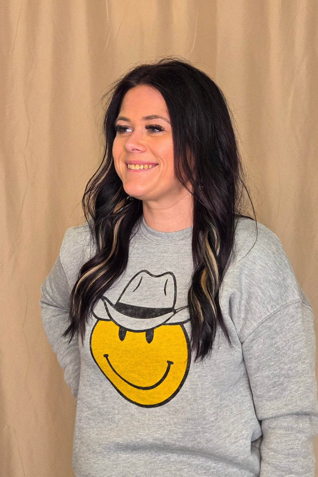 Cowboy Smiley Graphic Sweatshirt