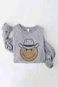 Cowboy Smiley Graphic Sweatshirt