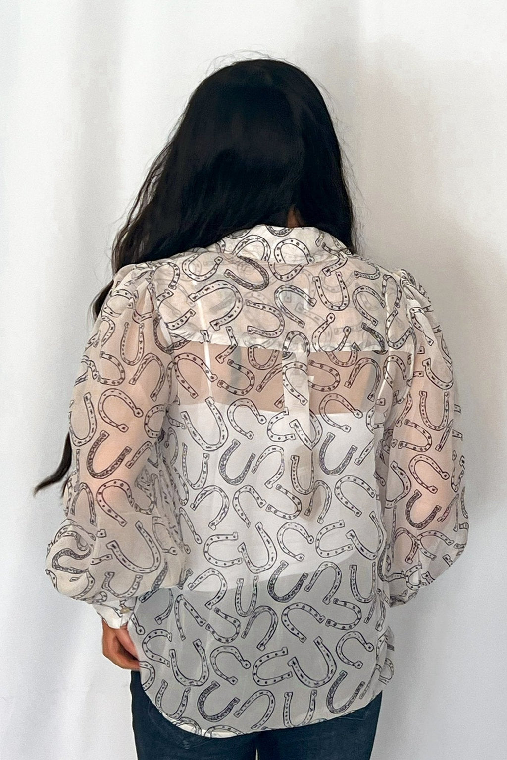 Horseshoe Print Blouse - Small and Large remaining