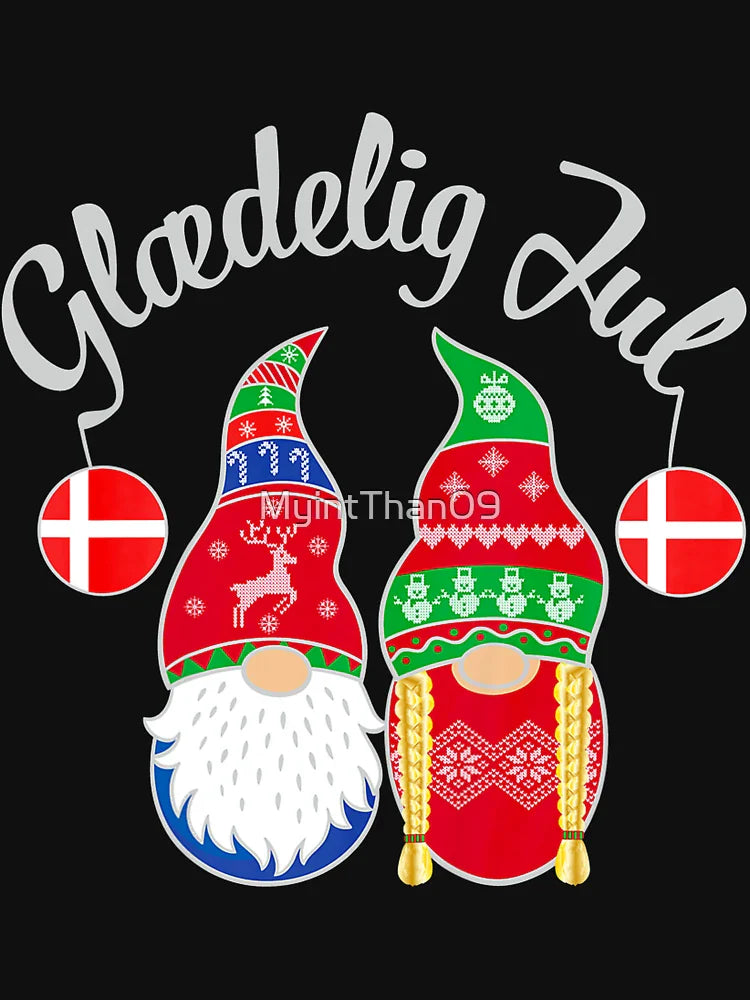 Glaedelig Jul Danish Merry Christmas Denmark Nisse