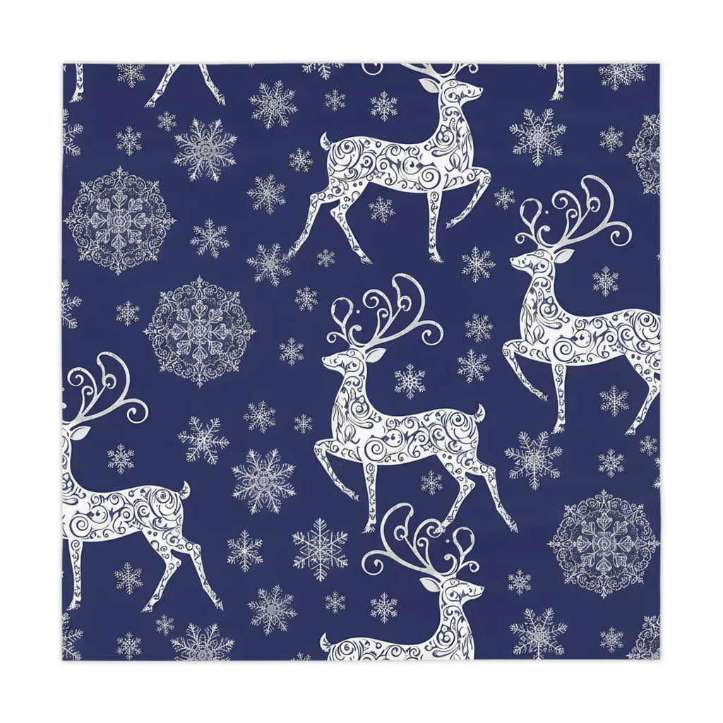 Nordic Winter Snowflake Tablecloth - Deep Navy Polyester - DipaliZ